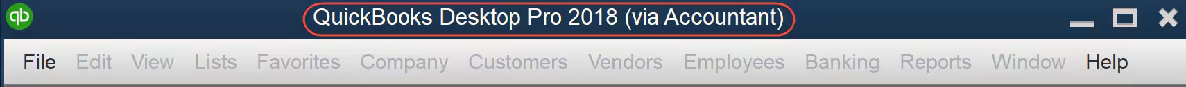 QuickBooks Desktop Pro 2018 (via Accountant)